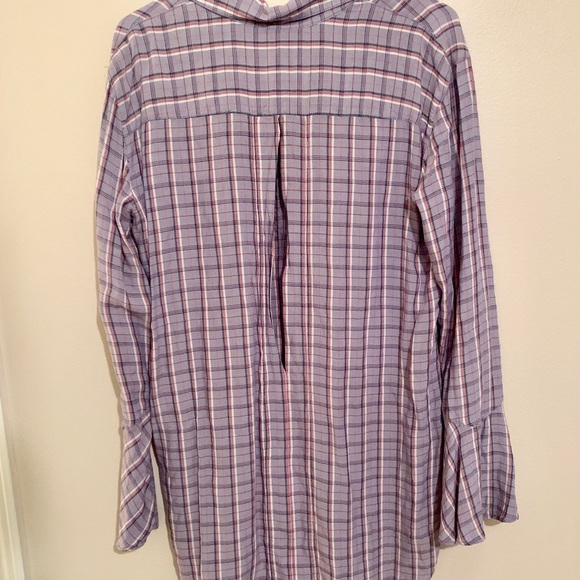 Treasure and bond button up plaid open back bell - Picture 5 of 6